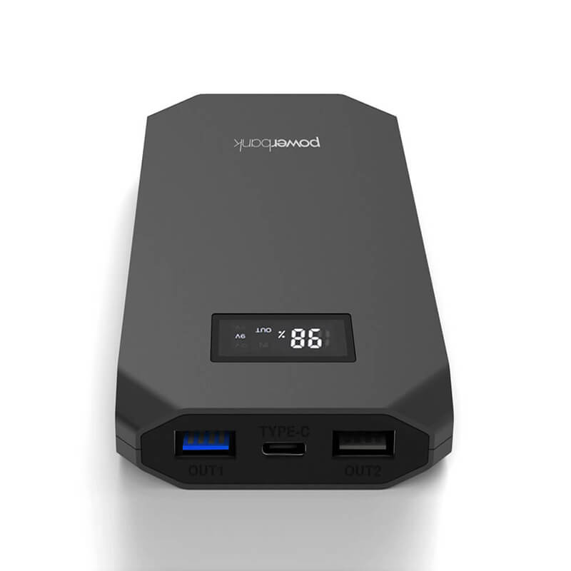 1000mAh QC PD3.0 Szybkie ładowanie Power Bank z wyświetlaczem LCD dla wszystkich smartfonów